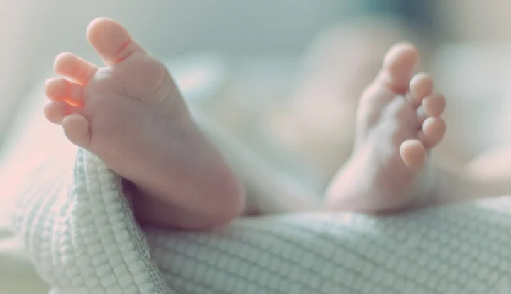 Newborn baby foot