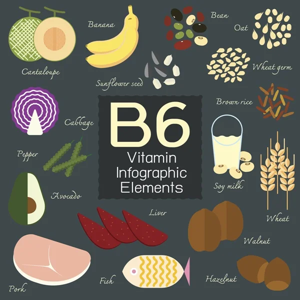Vitamin B6 infographic element.