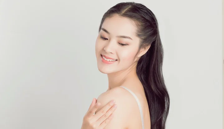 Young beauty Asian woman with healthy skin and eyes care