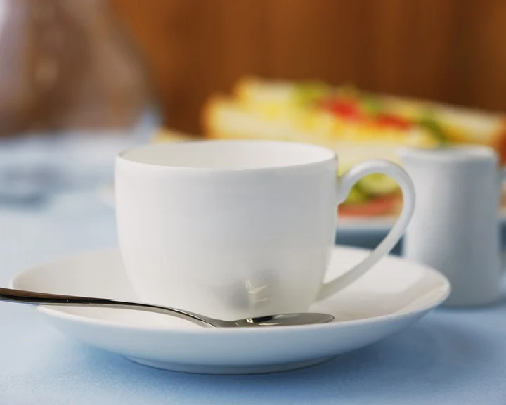 Brend Coffee and Sandwich, Full Frame, Differential Focus, Front View