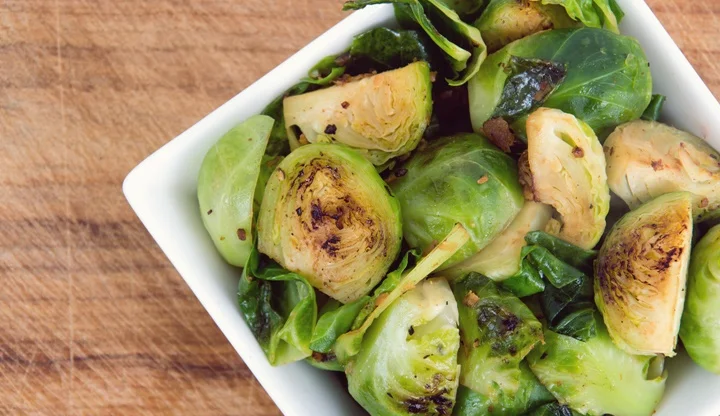 Roasted brussels sprouts with bacon