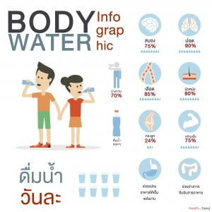 Vector flat style of body water infographic concept.